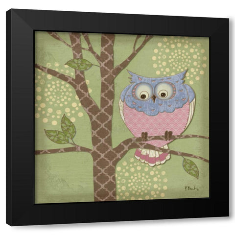 Pastel Fantasy Owls III Black Modern Wood Framed Art Print with Double Matting by Brent, Paul
