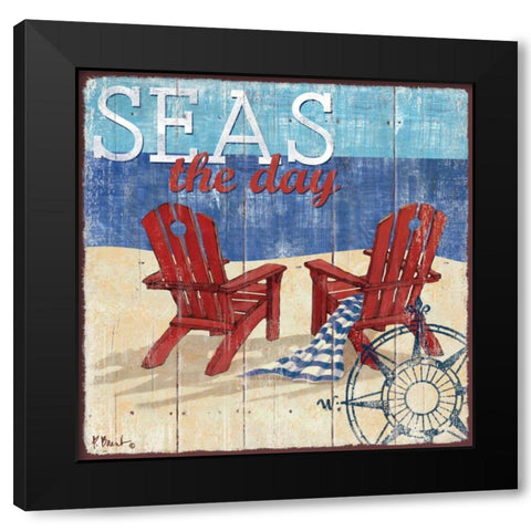 Seas the Day I Black Modern Wood Framed Art Print by Brent, Paul