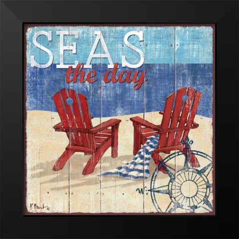 Seas the Day I Black Modern Wood Framed Art Print by Brent, Paul