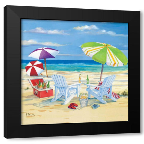 5 o-clock Beach I Black Modern Wood Framed Art Print with Double Matting by Brent, Paul