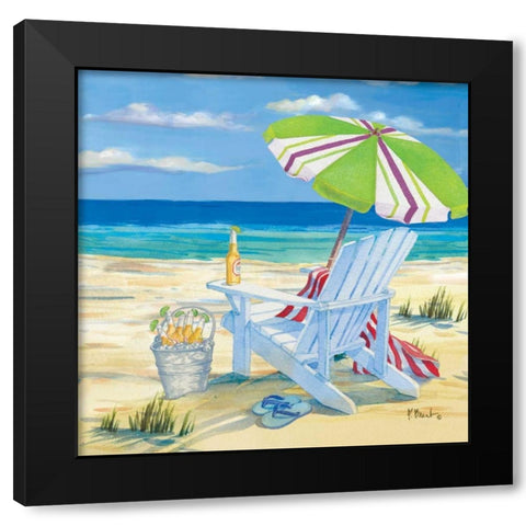 5 oclock Beach II Black Modern Wood Framed Art Print with Double Matting by Brent, Paul