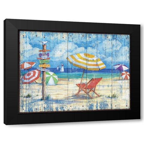 Beach Signs II Black Modern Wood Framed Art Print with Double Matting by Brent, Paul