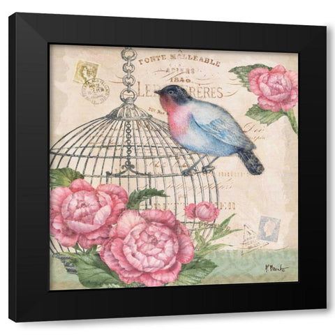 Bella Flora II Black Modern Wood Framed Art Print with Double Matting by Brent, Paul