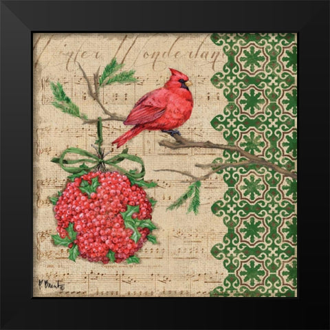 Burlap Holiday IV Black Modern Wood Framed Art Print by Brent, Paul