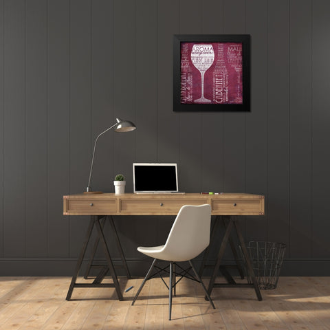 Vino Lingo I Black Modern Wood Framed Art Print by Brent, Paul