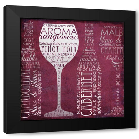 Vino Lingo I Black Modern Wood Framed Art Print with Double Matting by Brent, Paul