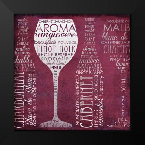 Vino Lingo I Black Modern Wood Framed Art Print by Brent, Paul