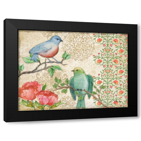 Blossoming Birds II Black Modern Wood Framed Art Print with Double Matting by Brent, Paul
