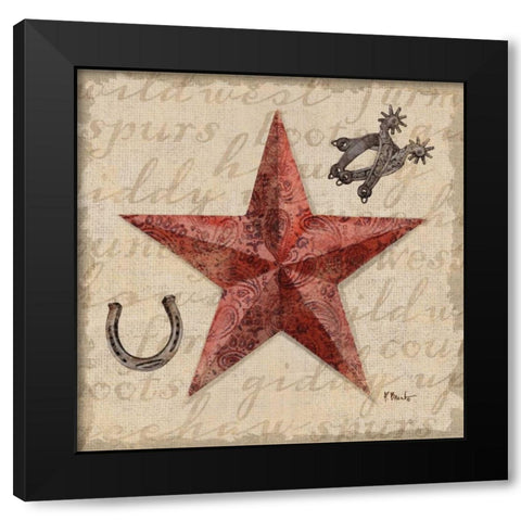 Bandana Barn Star I Black Modern Wood Framed Art Print with Double Matting by Brent, Paul