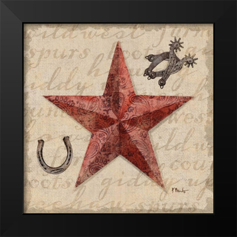Bandana Barn Star I Black Modern Wood Framed Art Print by Brent, Paul