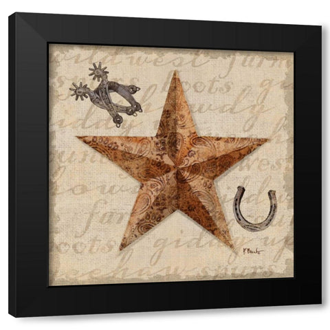 Bandana Barn Star IV Black Modern Wood Framed Art Print with Double Matting by Brent, Paul