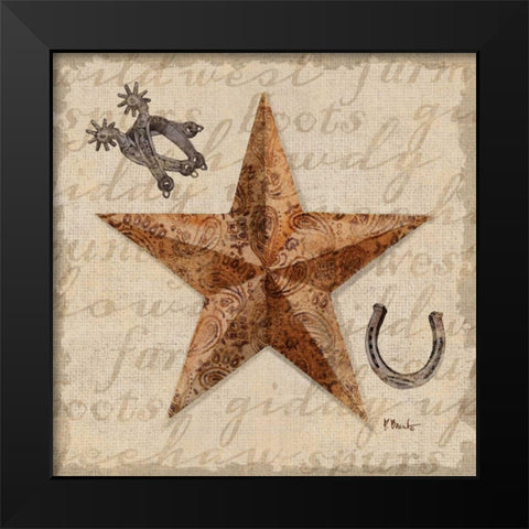 Bandana Barn Star IV Black Modern Wood Framed Art Print by Brent, Paul
