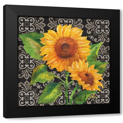 Sunflower Chic I Black Modern Wood Framed Art Print with Double Matting by Brent, Paul