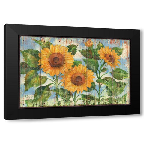 Summer Sunflowers Black Modern Wood Framed Art Print by Brent, Paul