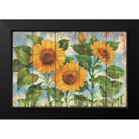 Summer Sunflowers Black Modern Wood Framed Art Print by Brent, Paul
