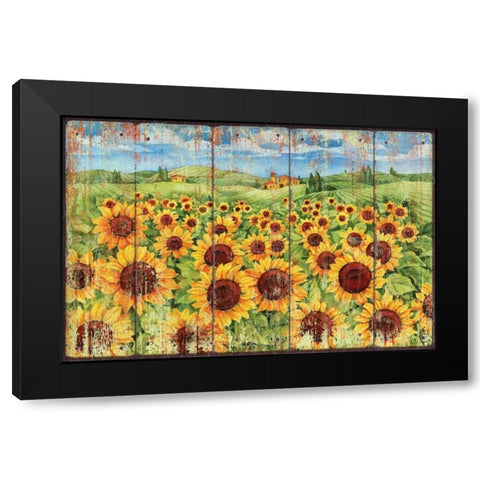 Sunflower Field Black Modern Wood Framed Art Print by Brent, Paul