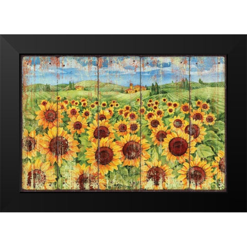 Sunflower Field Black Modern Wood Framed Art Print by Brent, Paul