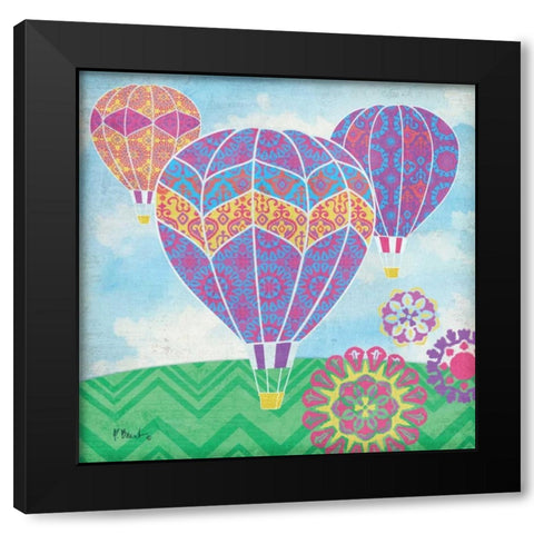 Fantasy Balloons II Black Modern Wood Framed Art Print by Brent, Paul