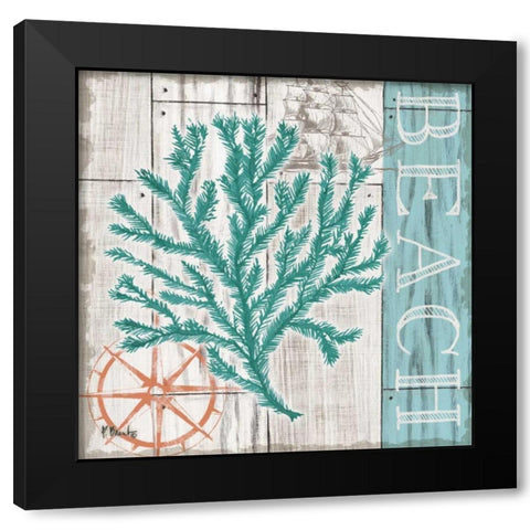 Coral Azul II Black Modern Wood Framed Art Print by Brent, Paul