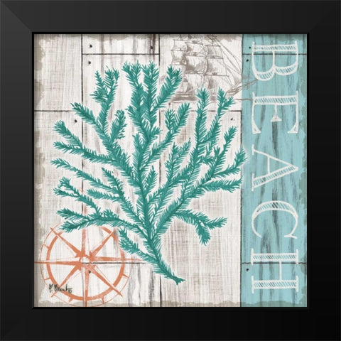 Coral Azul II Black Modern Wood Framed Art Print by Brent, Paul