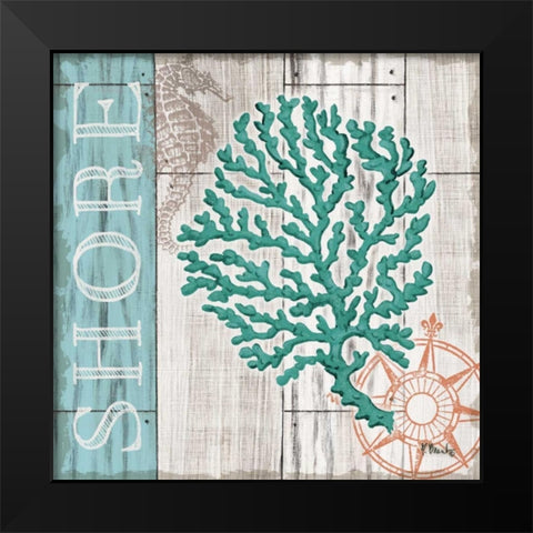 Coral Azul III Black Modern Wood Framed Art Print by Brent, Paul