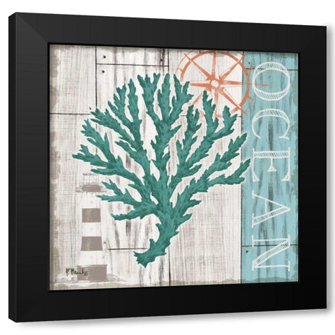 Coral Azul IV Black Modern Wood Framed Art Print by Brent, Paul