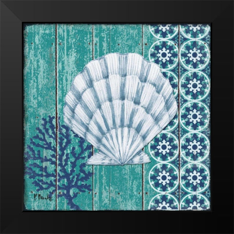 Indigo Sea II Black Modern Wood Framed Art Print by Brent, Paul