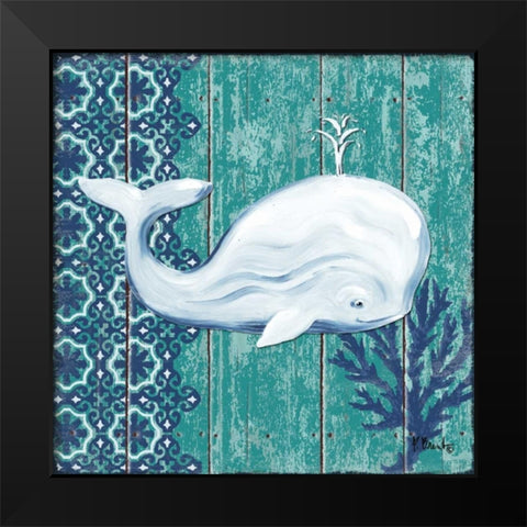 Indigo Sea V Black Modern Wood Framed Art Print by Brent, Paul