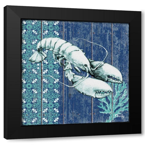 Indigo Sea VII Black Modern Wood Framed Art Print with Double Matting by Brent, Paul