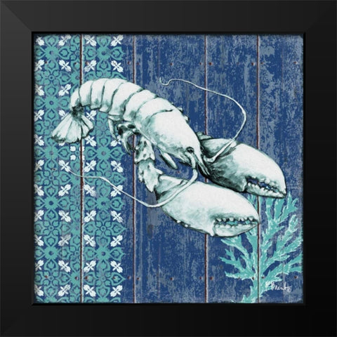 Indigo Sea VII Black Modern Wood Framed Art Print by Brent, Paul