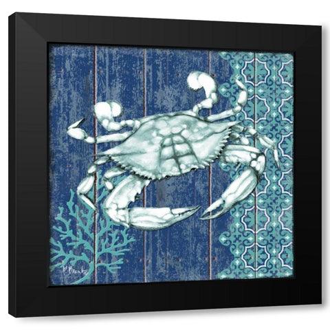 Indigo Sea VIII Black Modern Wood Framed Art Print with Double Matting by Brent, Paul