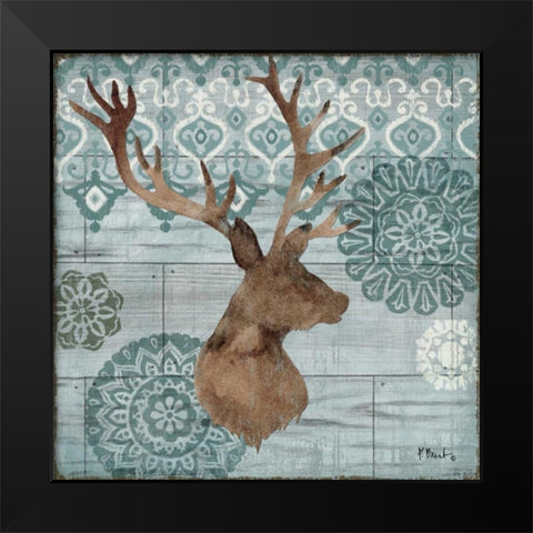 Woodland Ikat I Black Modern Wood Framed Art Print by Brent, Paul