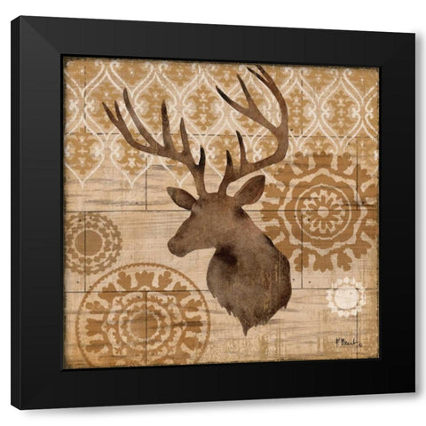 Woodland Ikat IV Black Modern Wood Framed Art Print by Brent, Paul