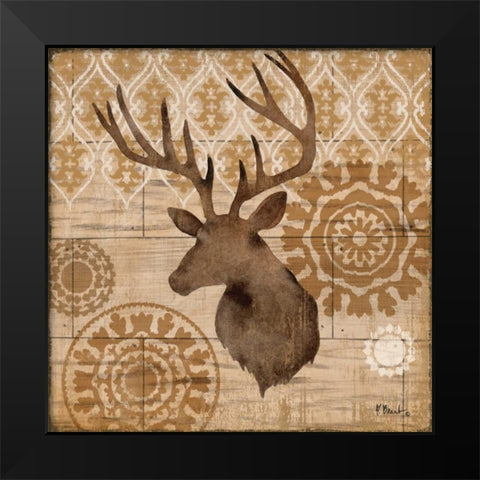 Woodland Ikat IV Black Modern Wood Framed Art Print by Brent, Paul