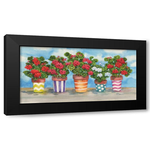 Fancy Pots Geraniums Black Modern Wood Framed Art Print by Brent, Paul