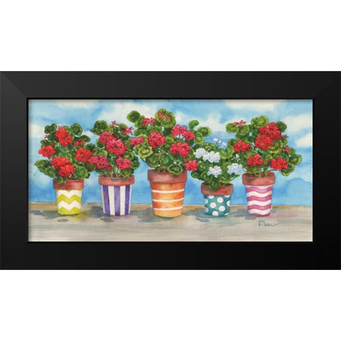 Fancy Pots Geraniums Black Modern Wood Framed Art Print by Brent, Paul