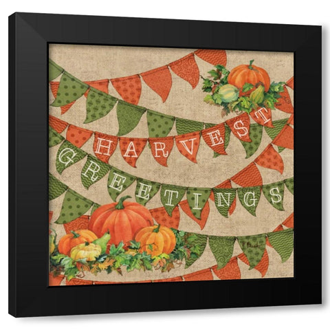 Harvest Greetings Black Modern Wood Framed Art Print by Brent, Paul
