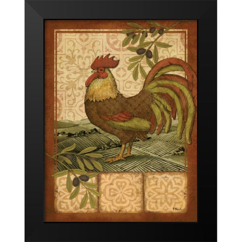 Tuscan Rooster I Black Modern Wood Framed Art Print by Brent, Paul