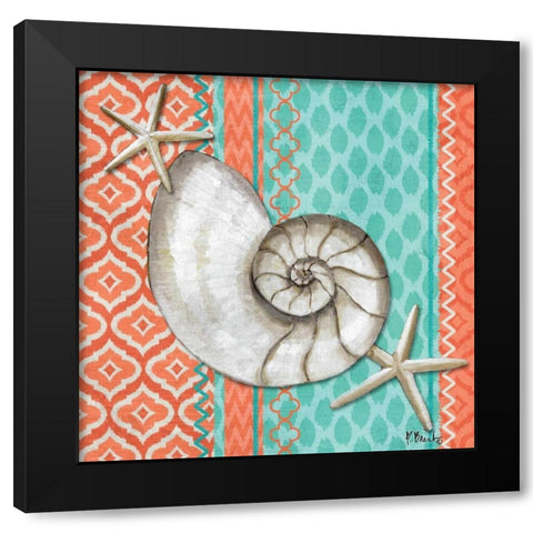 Santa Cruz Aqua I Black Modern Wood Framed Art Print with Double Matting by Brent, Paul