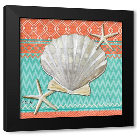 Santa Cruz Aqua III Black Modern Wood Framed Art Print with Double Matting by Brent, Paul