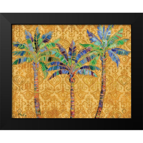 Paradise Palms Gold Black Modern Wood Framed Art Print by Brent, Paul