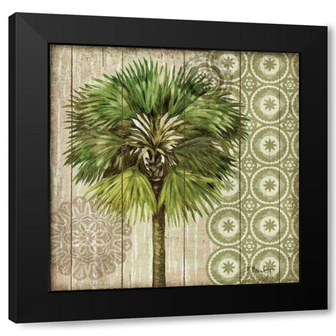 Verde Palm II Black Modern Wood Framed Art Print with Double Matting by Brent, Paul