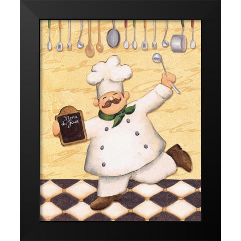 Le Chef et le Menu Black Modern Wood Framed Art Print by Brissonnet, Daphne