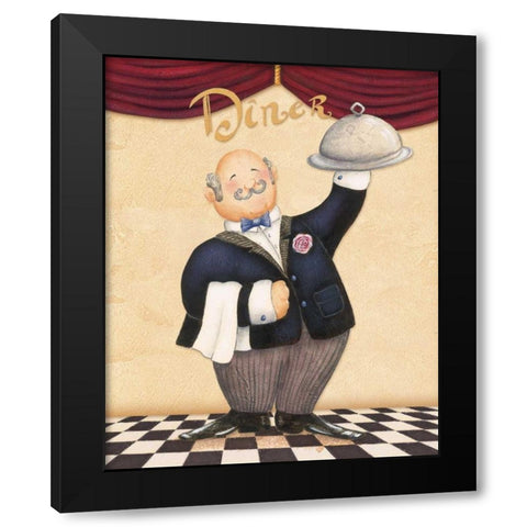 The Waiter - Diner Black Modern Wood Framed Art Print with Double Matting by Brissonnet, Daphne