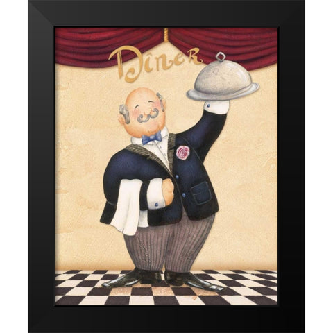 The Waiter - Diner Black Modern Wood Framed Art Print by Brissonnet, Daphne