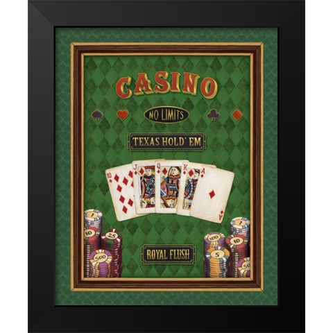 Texas Hold Em Black Modern Wood Framed Art Print by Brissonnet, Daphne