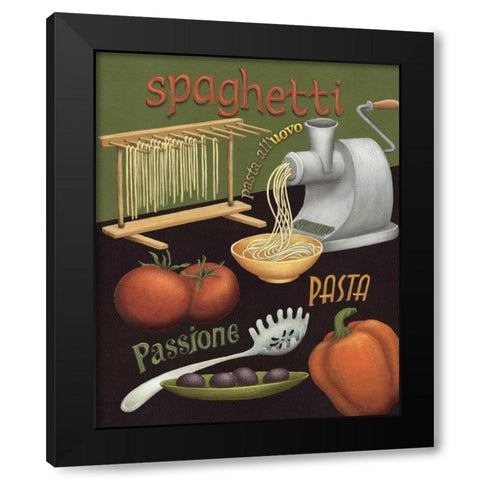 Spaghetti Black Modern Wood Framed Art Print with Double Matting by Brissonnet, Daphne