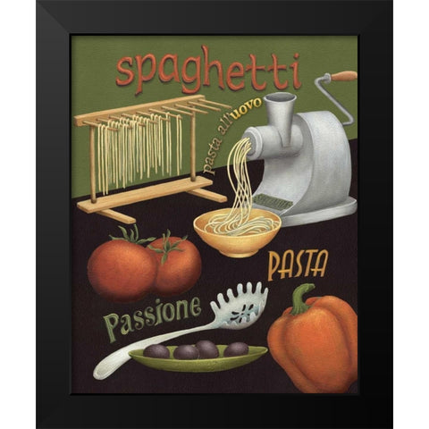 Spaghetti Black Modern Wood Framed Art Print by Brissonnet, Daphne