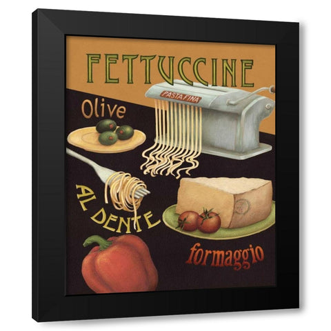 Fettuccine Black Modern Wood Framed Art Print by Brissonnet, Daphne