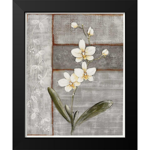 Orchid Shimmer I Black Modern Wood Framed Art Print by Braun, O.